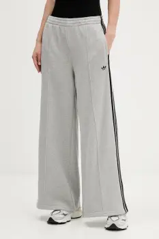 adidas Originals pantaloni de trening din bumbac 3-Stripes culoarea gri, cu imprimeu, JV7476 imagine