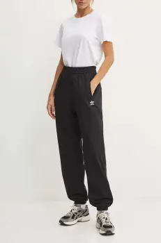 adidas Originals pantaloni de trening din bumbac Essential culoarea negru, neted, IW0952 imagine