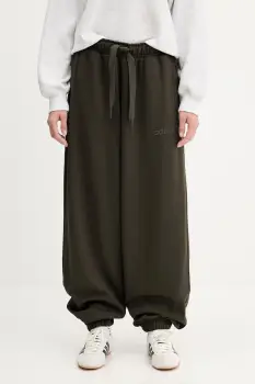 adidas Originals pantaloni de trening din bumbac Essentials culoarea verde, uni, JW0988 imagine