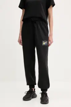 adidas Originals pantaloni de trening din bumbac Graphic Jogger femei, culoarea negru, cu imprimeu, JC7770 imagine