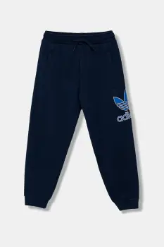 adidas Originals pantaloni de trening din bumbac pentru copii culoarea bleumarin, cu imprimeu, JV8577 imagine