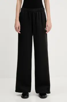 adidas Originals pantaloni de trening Essentials Wide Leg Fleece culoarea negru, uni, JX5251 imagine