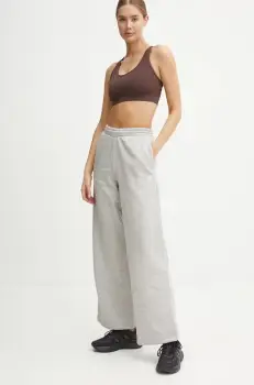 adidas Originals pantaloni de trening Femme Galore Wideleg Fleece Pants culoarea gri, melanj, JN3028 imagine