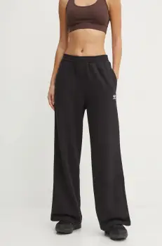 adidas Originals pantaloni de trening Femme Galore Wideleg Fleece Pants culoarea negru, neted, JN3030 imagine