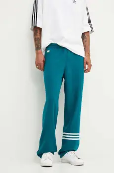 adidas Originals pantaloni de trening Neuclassics culoarea turcoaz, cu imprimeu, JF9160 imagine