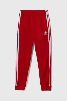 adidas Originals pantaloni de trening pentru copii culoarea rosu, modelator imagine