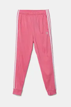adidas Originals pantaloni de trening pentru copii culoarea roz, cu imprimeu, JV8566 imagine