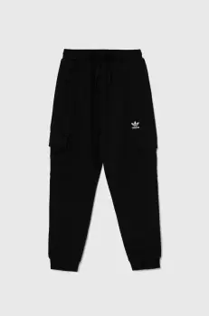 adidas Originals pantaloni de trening pentru copii FLEECE CARGO P culoarea negru, neted, IW3502 imagine