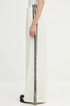 adidas Originals pantaloni de trening Satin Tp Wl culoarea bej, cu imprimeu, KD2542 imagine