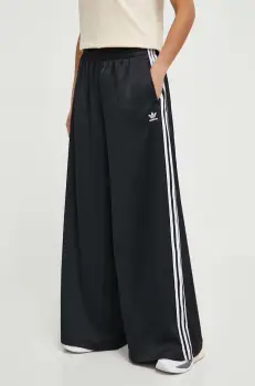 adidas Originals pantaloni femei, culoarea negru, lat, high waist, IU2520 imagine