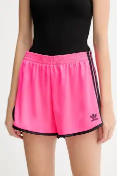 adidas Originals pantaloni scurti 3s Sprinter culoarea roz, cu imprimeu, high waist, JW5062 imagine