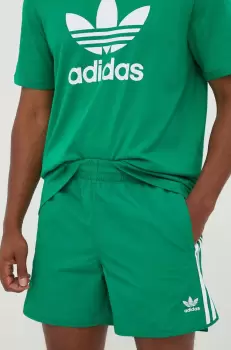 adidas Originals pantaloni scurti barbati, culoarea verde imagine