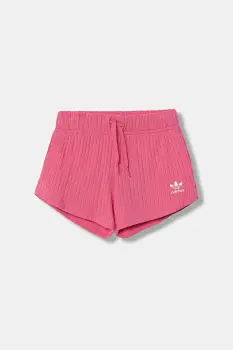 adidas Originals pantaloni scurti copii culoarea roz, cu imprimeu, talie reglabila, JX2775 imagine
