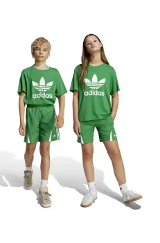 adidas Originals pantaloni scurti copii culoarea verde, cu imprimeu, talie reglabila, JC9120 imagine