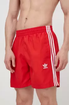 adidas Originals pantaloni scurti de baie culoarea rosu imagine