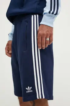 adidas Originals pantaloni scurti din bumbac 3-Stripes culoarea albastru marin, IM9424 imagine
