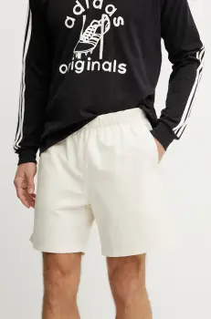 adidas Originals pantaloni scurti din bumbac Essential barbati, culoarea bej, JD2461 imagine