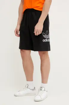 adidas Originals pantaloni scurti din bumbac Trefoil culoarea negru, JP2684 imagine