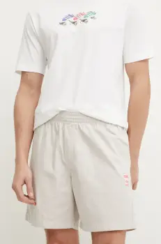 adidas Originals pantaloni scurti din bumbac Wabash barbati, culoarea bej, JD0674 imagine