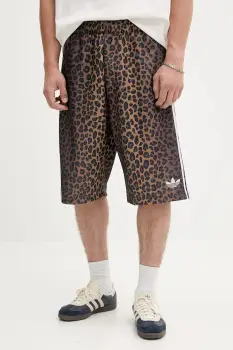 adidas Originals pantaloni scurti Graphic Os Sho culoarea maro, JV7566 imagine