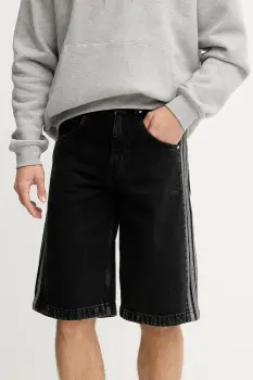 adidas Originals pantaloni scurti jeans Firebird culoarea negru, JC6719 imagine