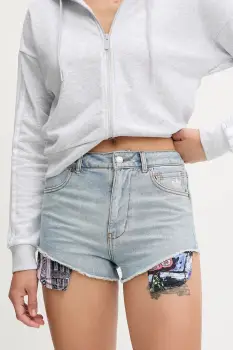 adidas Originals pantaloni scurti jeans Pride x Jeremy Scott neted, high waist, JW0831 imagine