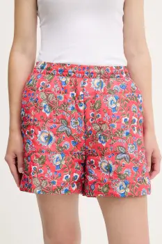 adidas Originals pantaloni scurti Liberty culoarea roz, cu imprimeu, high waist, JW5196 imagine