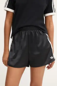 adidas Originals pantaloni scurti Ruffle Shorts culoarea negru, cu imprimeu, high waist, KC8816 imagine