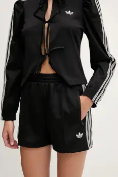 adidas Originals pantaloni scurti Shorts culoarea negru, cu imprimeu, high waist, KC0680 imagine