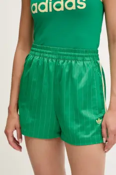 adidas Originals pantaloni scurti Shorts culoarea verde, cu imprimeu, high waist, KD2284 imagine