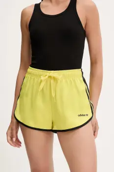 adidas Originals pantaloni scurti Sprinter Shorts culoarea galben, cu imprimeu, high waist, JD3611 imagine