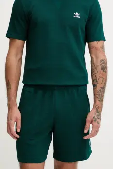 adidas Originals pantaloni scurti Trefoil Essentials culoarea verde, JW1040 imagine