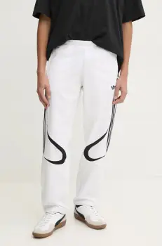 adidas Originals pantaloni TEAMGEIST TP barbati, culoarea bej, cu imprimeu, JP1119 imagine