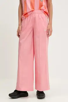 adidas Originals pantaloni Wideleg Pant culoarea roz, drept, high waist, KC0676 imagine