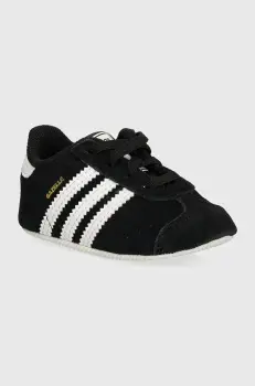 adidas Originals pantofi din piele intoarsa pentru bebe GAZELLE CRIB culoarea negru, JI2046 imagine