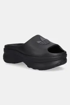 adidas Originals papuci Adifoam Stan Slide W femei, culoarea negru, cu platforma, JI2610 imagine