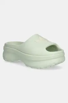 adidas Originals papuci Adifom Stan Slide W femei, culoarea verde, cu platforma, JH7467 imagine