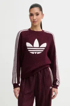 adidas Originals pulover din amestec de lana culoarea bordo, light, KS7805 imagine