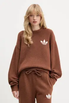 adidas Originals pulover din amestec de lana Knitted Sweater culoarea maro, KF2340 imagine