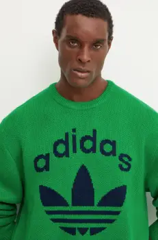 adidas Originals pulover Knit Crewneck barbati, culoarea verde, JN5966 imagine