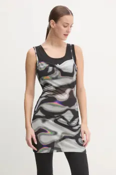 adidas Originals rochie culoarea gri, mini, drept, IZ4890 imagine