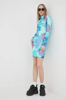 adidas Originals rochie culoarea turcoaz, mini, mulata imagine