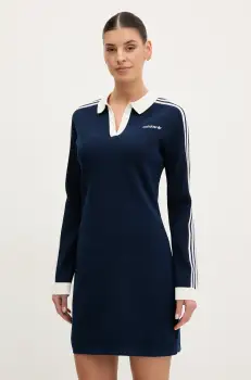 adidas Originals rochie POLO DRESS culoarea albastru marin, mini, mulata, JC7690 imagine
