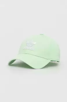 adidas Originals sapca de baseball din bumbac culoarea verde, cu imprimeu imagine