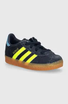 adidas Originals tenisi din piele copii GAZELLE CF EL culoarea albastru marin, IH2783 imagine