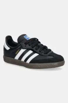 adidas Originals tenisi din piele copii SAMBA OG culoarea negru, JQ6390 imagine