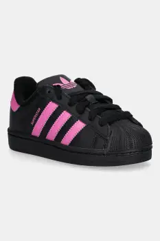 adidas Originals tenisi din piele copii SUPERSTAR II culoarea negru, JQ0289 imagine