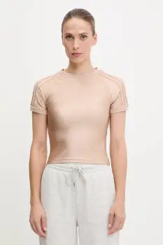 adidas Originals tricou 3-Stripe Spandex culoarea portocaliu, JJ0909 imagine