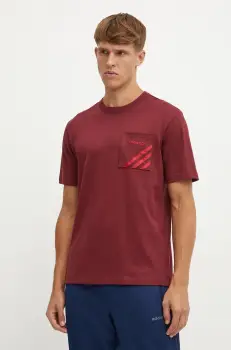 adidas Originals tricou barbati, culoarea bordo, neted, IX9606 imagine