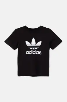 adidas Originals tricou copii TREFOIL TEE culoarea negru, cu imprimeu, IY7421 imagine